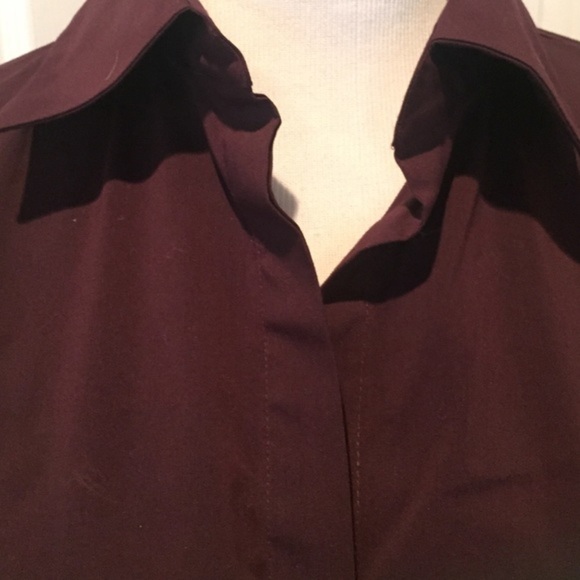 Tie front top, deep plum color - Picture 2 of 4